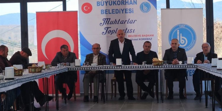 Bursa Büyükorhan'da Başkan Korkmaz muhtarlarla buluştu