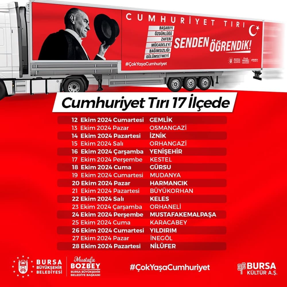 Bursa’da Cumhuriyet Coşkusu: ‘Cumhuriyet Tırı’ Yola Çıktı 1