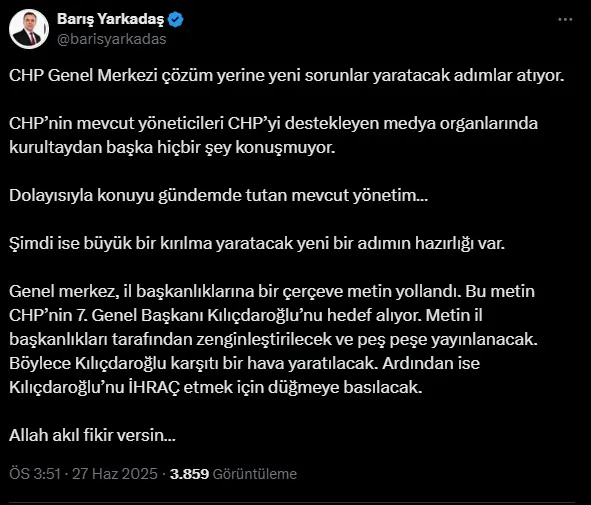 CHP'de Sular Durulmuyor! Kemal Kılıçdaroğlu İçin İhraç İddiası 1 CHP'de Sular Durulmuyor! Kemal Kılıçdaroğlu İçin İhraç İddiası 1