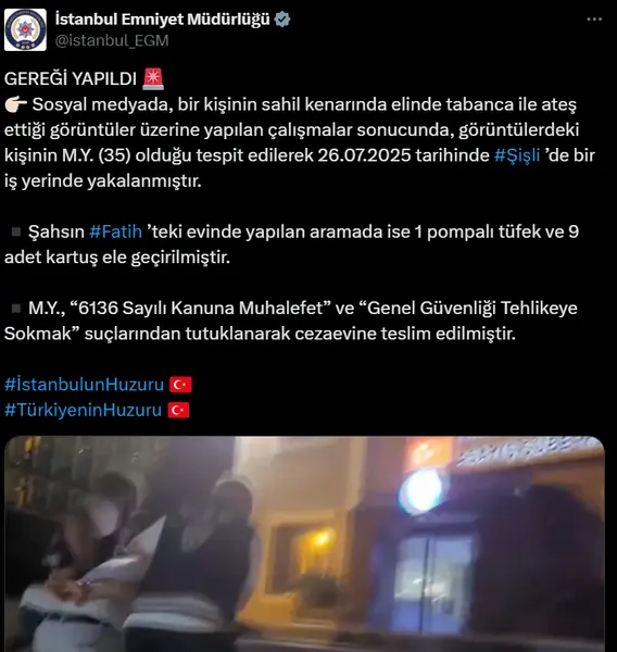 İstanbul'da Havaya Ateş Açılan Görüntüler Gündem Oldu! M.Y. Yakalandı 1 İstanbul'da Havaya Ateş Açılan Görüntüler Gündem Oldu! M.Y. Yakalandı 1
