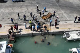 Balıkçı Barınağı’nda deniz dip temizliği yapıldı (2)