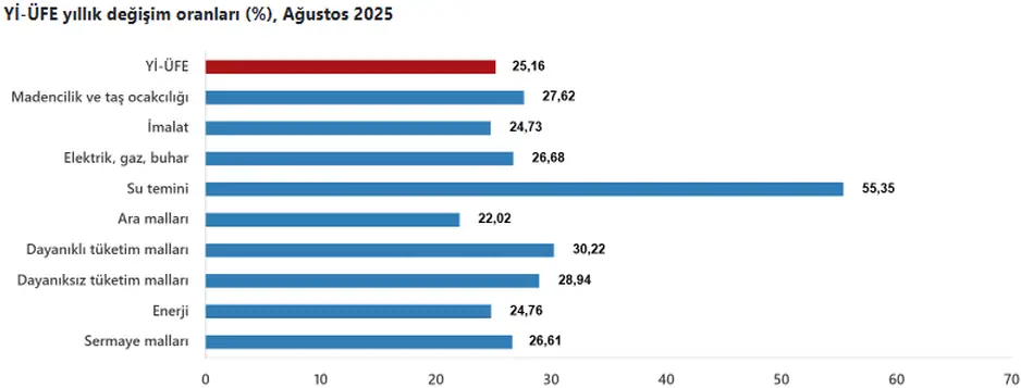 Yİ-ÜFE Ağustos'ta Aylık Yüzde 2,48 Arttı 1 Yİ-ÜFE Ağustos'ta Aylık Yüzde 2,48 Arttı 1