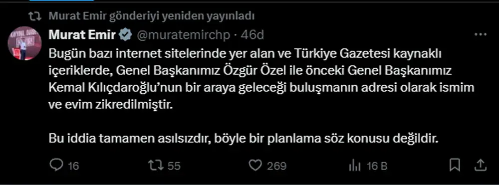 Özel ile Kılıçdaroğlu Bir Araya Gelecek mi? O İddialara Emir'den Yanıt Geldi 1