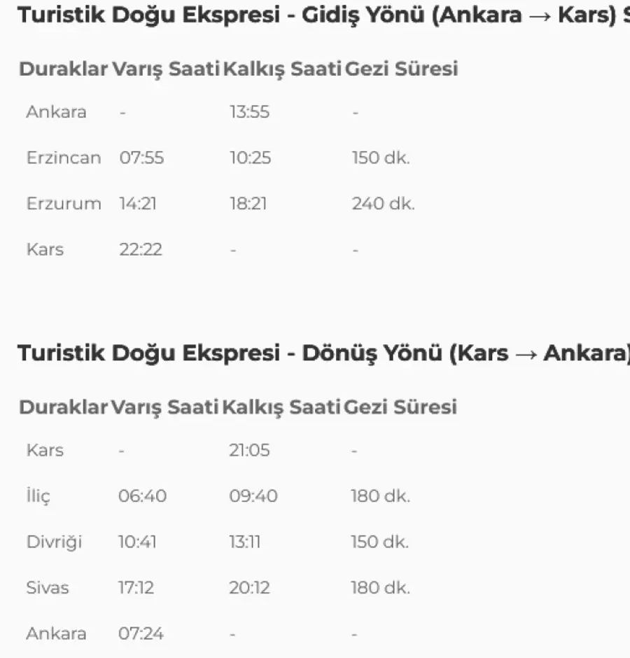 Turistik Doğu Ekspresi 22 Aralık'ta Seferlere Başlıyor... İşte Sefer Saatleri ve Oda Fiyatları 2