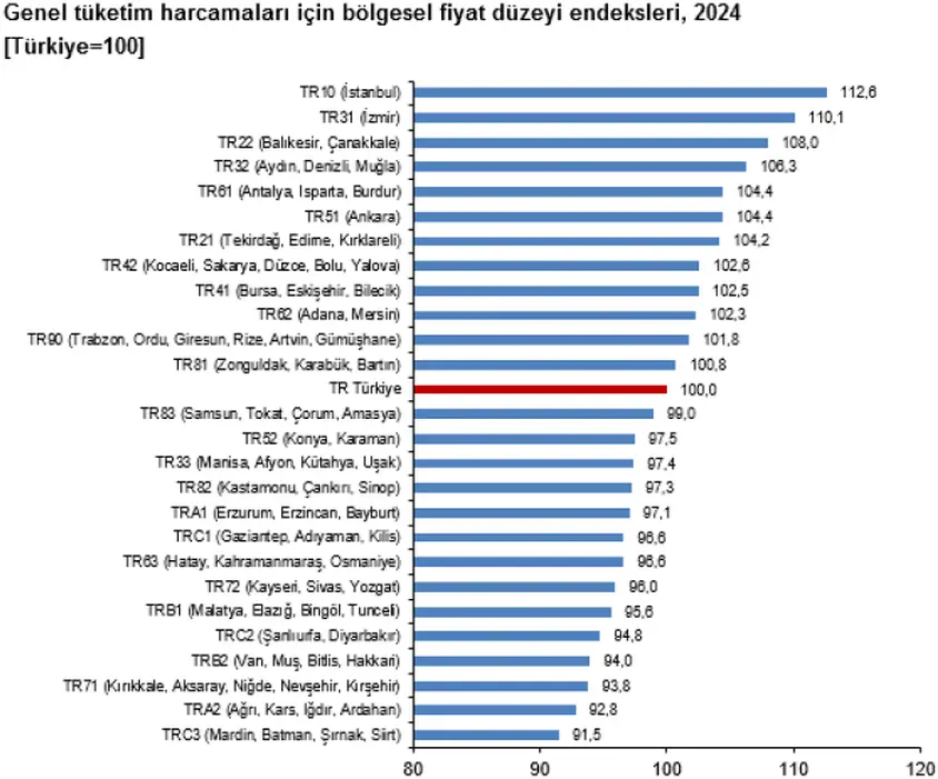 TÜİK Açıkladı: Türkiye'nin En Pahalı Bölgesi İstanbul, En Ucuzu Mardin-Siirt Hattı Oldu 1