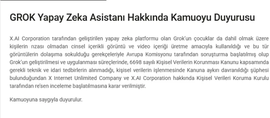KVKK, Grok ve Google Assistant Hakkında Resen İnceleme Başlattı 1 KVKK, Grok ve Google Assistant Hakkında Resen İnceleme Başlattı 1