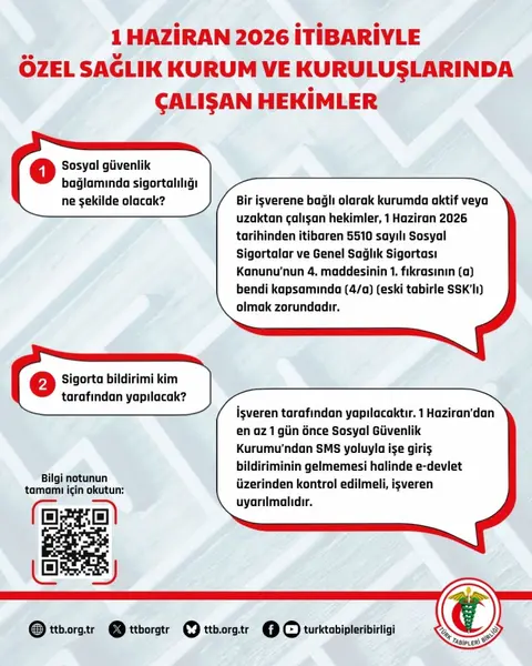 Türk Tabipleri Birliği'nden Özel Sektör Hekimlerine 1 Haziran Uyarısı 1 Türk Tabipleri Birliği'nden Özel Sektör Hekimlerine 1 Haziran Uyarısı 1