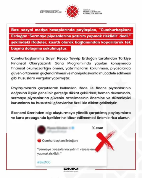DMM'den 'Sermaye Piyasaları' Açıklaması 1 DMM'den 'Sermaye Piyasaları' Açıklaması 1