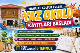 MAHALLE KÜLTÜR EVLERİNDE YAZ OKULU HEYECANI BAŞLIYOR