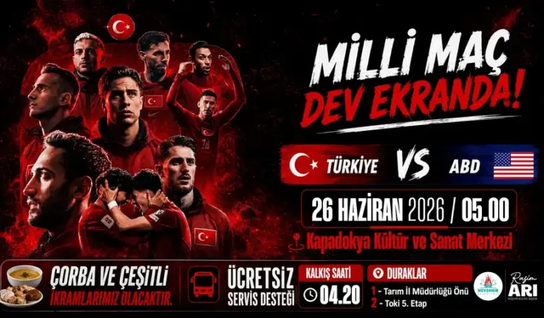 Nevşehir Belediyesi Türkiye-ABD Maçını Dev Ekranda Yayınlayacak 16 NEV BEL MİLLİ MÜSABAKA 001