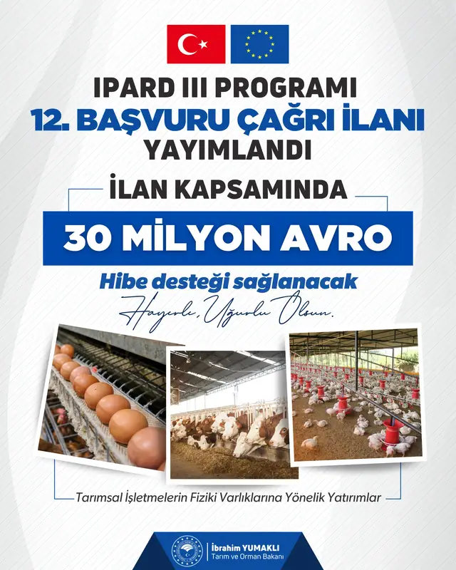 IPARD III Kapsamında 240 Projeye 2,9 Milyar TL Hibe Desteği 1 IPARD III Kapsamında 240 Projeye 2,9 Milyar TL Hibe Desteği 1