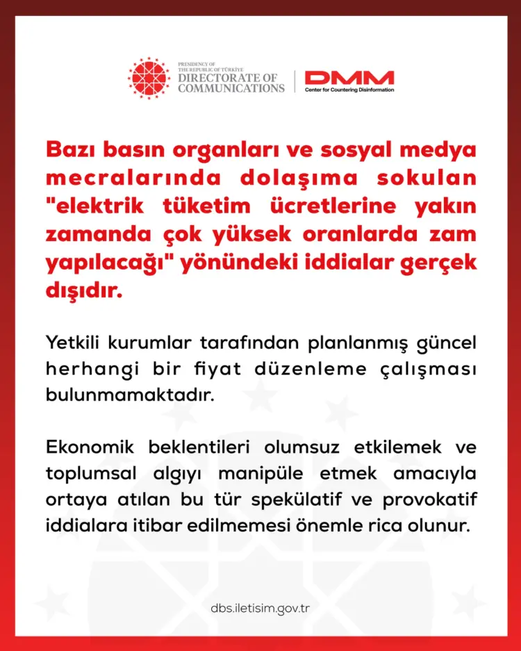 Elektrik Zammı İddialarına Yalanlama! 1 Elektrik Zammı İddialarına Yalanlama! 1